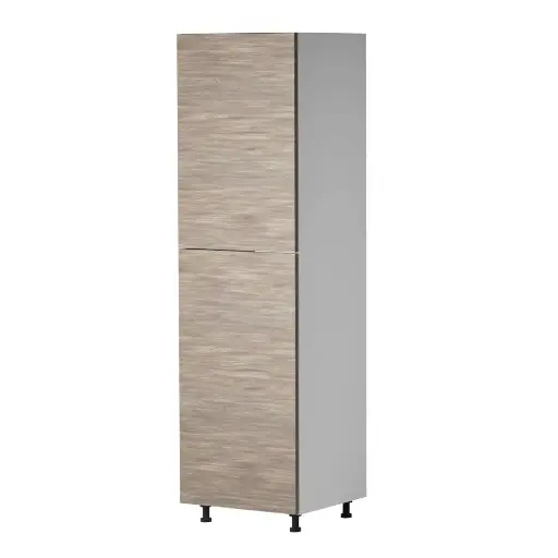 Column Cabinet 60cm - Grey Oak & Mat White