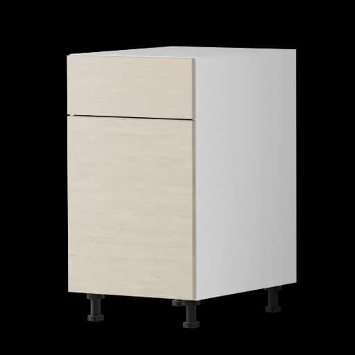 Kitchen Base Cabinet 45 cm Door and Drawer - Light Oak & Matt White