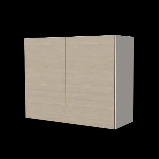 Wall Cabinet 90cm - Light Oak & Matt White