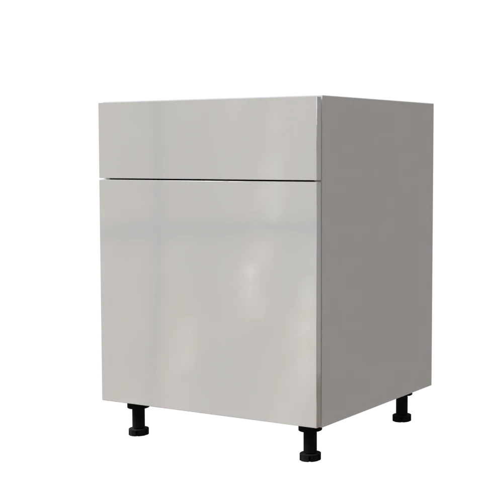 Modern kitchen base cabinet "Maya" white lacquered 60x72cm with drawer