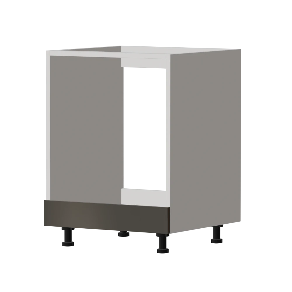 Meuble bas de cuisine moderne "Mara" laqué gris 60x72cm (pour four)