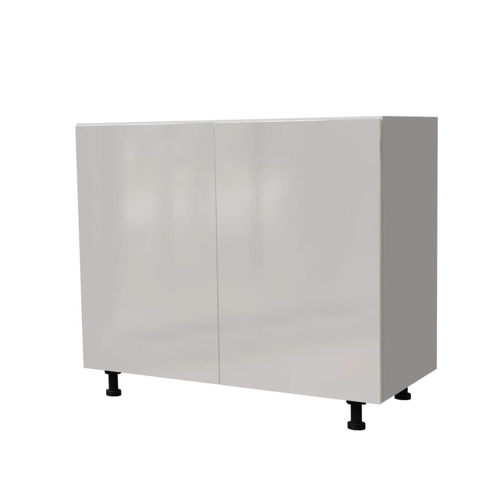 Meuble sous évier de cuisine moderne "Maya" laqué blanc 90x72cm