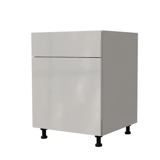 [540031920357] Modern kitchen base cabinet "Maya" white lacquered 60x72cm with drawer