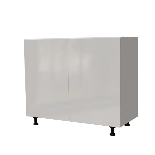 [540031920364] Modern "Maya" White Lacquer Kitchen Under Sink Cabinet 90x72cm
